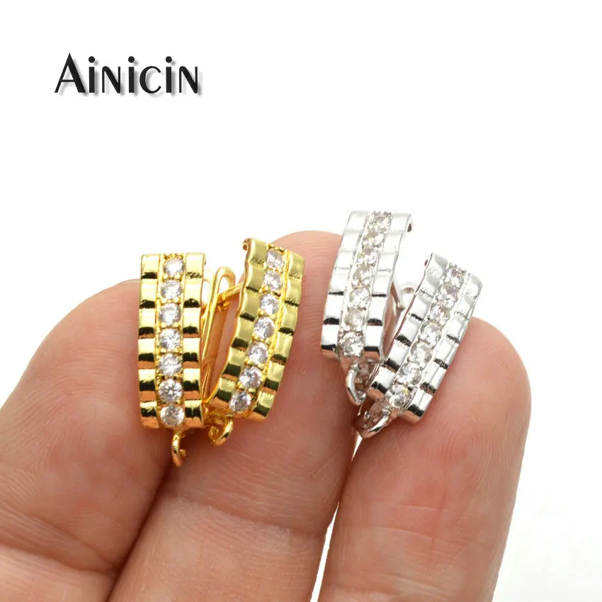 5Pairs / 10pcs Gold Silver Color Hoop Earrings Making Accessory Copper CZ Rhinestone Setting DIY Jewelry Making Findings
5Pairs / 10pcs Gold Silver Color Hoop Earrings Making Accessory Copper CZ Rhinestone Setting DIY Jewelry Making Findings
