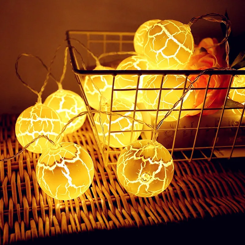 USB Ice Crack Star Shape String Lamp 1 5 м 3 LED Balls Light на батарейках Декоративный Рождественский