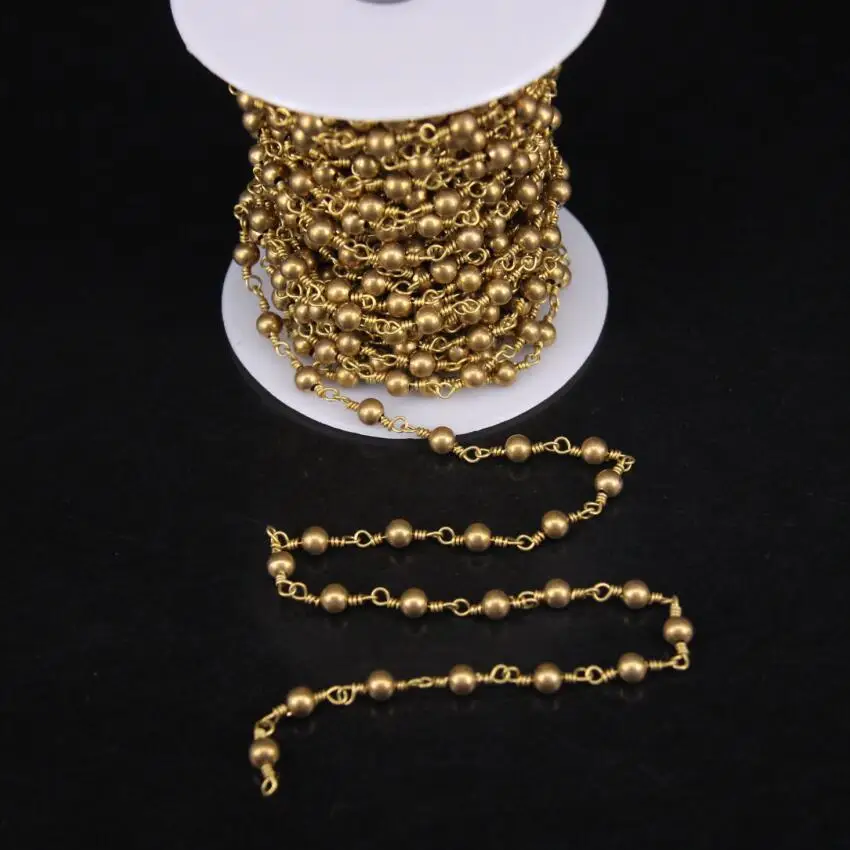 5Meter,5mm Brass Round beads Rosary style Chain,Brass Beads Link Copper Wire Wrapped Chain Necklace Vintage Bracelet Jewelry
5Meter,5mm Brass Round beads Rosary style Chain,Brass Beads Link Copper Wire Wrapped Chain Necklace Vintage Bracelet Jewelry