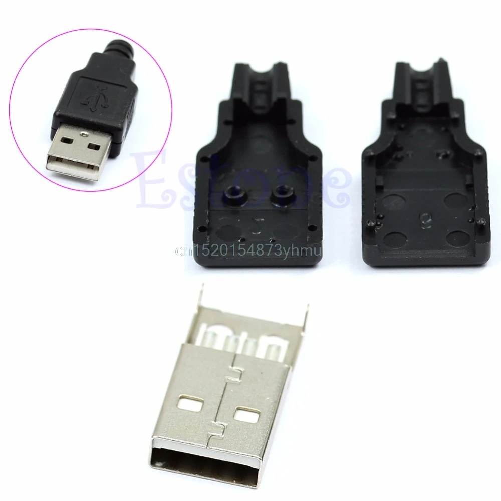 New 10pcs Type A Male USB 4 Pin Plug Socket Connector With Black Plastic Cover
New 10pcs Type A Male USB 4 Pin Plug Socket Connector With Black Plastic Cover
