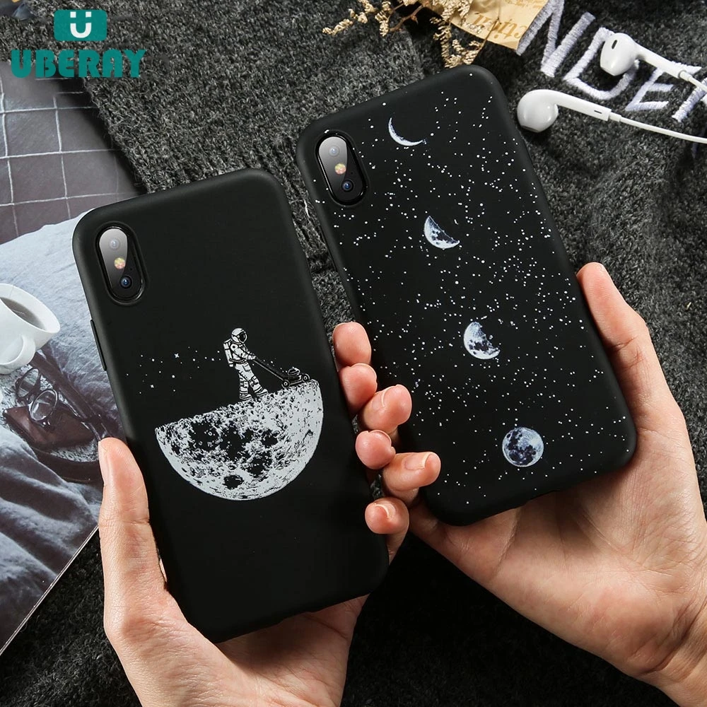 UBERAY мягкий симпатичный чехол для телефона iPhone X XS макс 7 8 крышка Звездная ночь