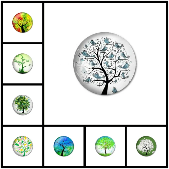 ZEROUP Round Photos Glass Cabochon Jewelry Finding fit Cameo Blank Settings Supplies for Jewelry Components 20
