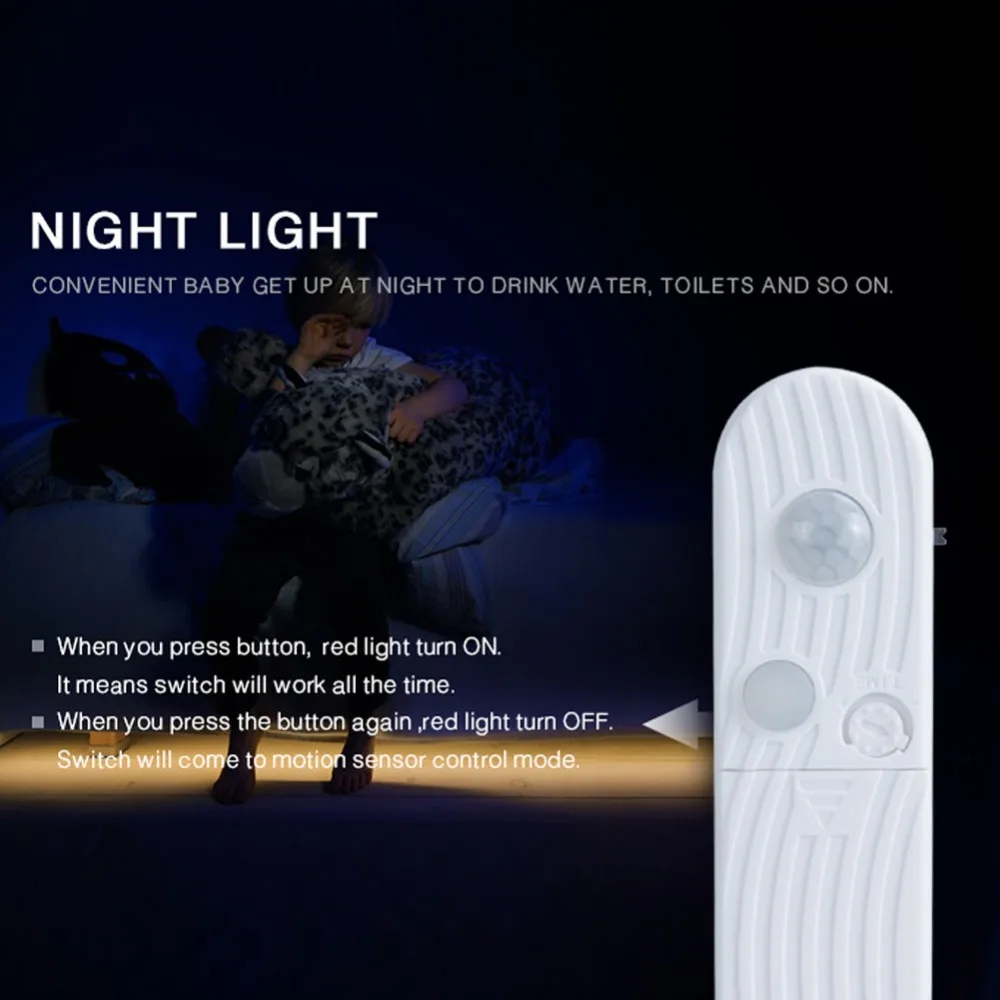 Motion Sensor LED Strip Light Waterproof Battery PIR Infrared 2835SMD 1m 2m 3m 1.5m Bed Stair Kitchen Closet Body Sensors Lamp
Motion Sensor LED Strip Light Waterproof Battery PIR Infrared 2835SMD 1m 2m 3m 1.5m Bed Stair Kitchen Closet Body Sensors Lamp