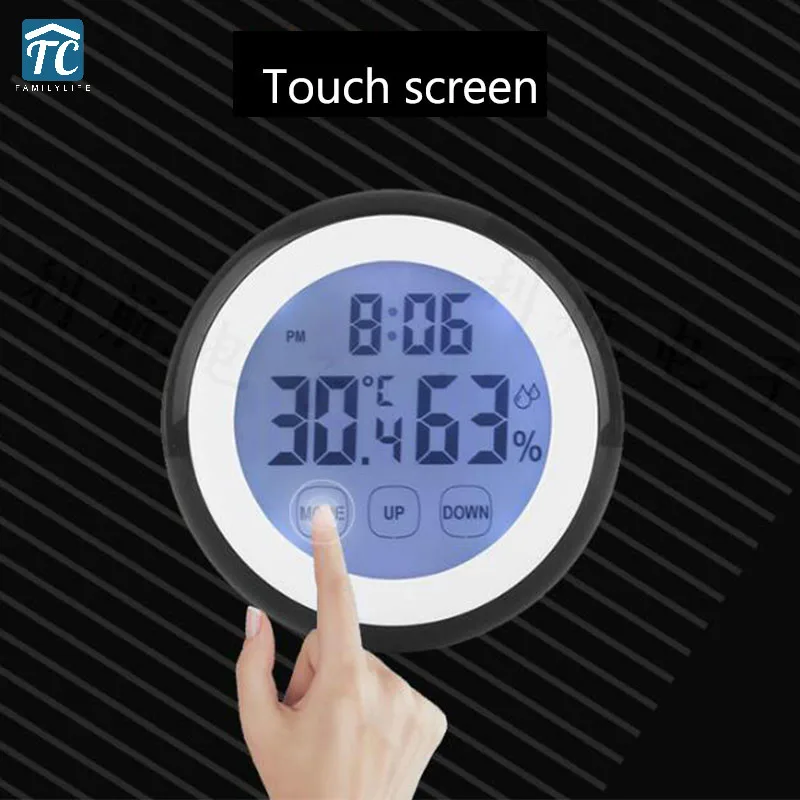 Alarm Clock Touch Key Backlight Digital Thermometer Hygrometer Wall Clocks Temperature Meter Fridge Sticker Sensing Decorate
Alarm Clock Touch Key Backlight Digital Thermometer Hygrometer Wall Clocks Temperature Meter Fridge Sticker Sensing Decorate