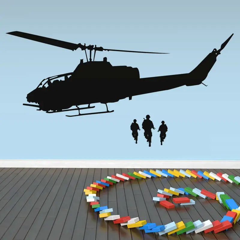 Free Shipping Art Decor Transport Silhouette Home Decor DIY Army Helicopter Wall Sticker Boys Bedroom Wall Decorative Decal
Free Shipping Art Decor Transport Silhouette Home Decor DIY Army Helicopter Wall Sticker Boys Bedroom Wall Decorative Decal