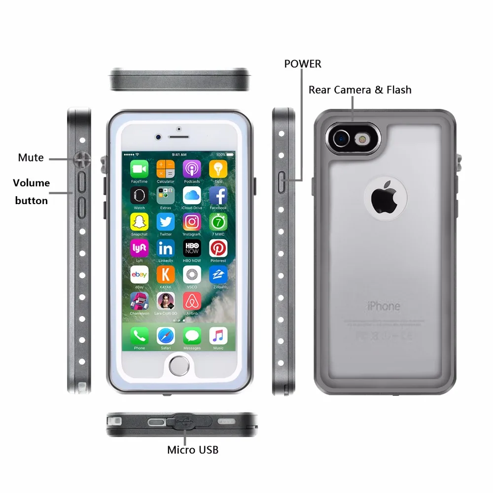 For iPhone 8 Waterproof Shock Dirtproof Full Body Protective Cover with Built-in Screen Protector Underwater Case For iPhone 7
For iPhone 8 Waterproof Shock Dirtproof Full Body Protective Cover with Built-in Screen Protector Underwater Case For iPhone 7