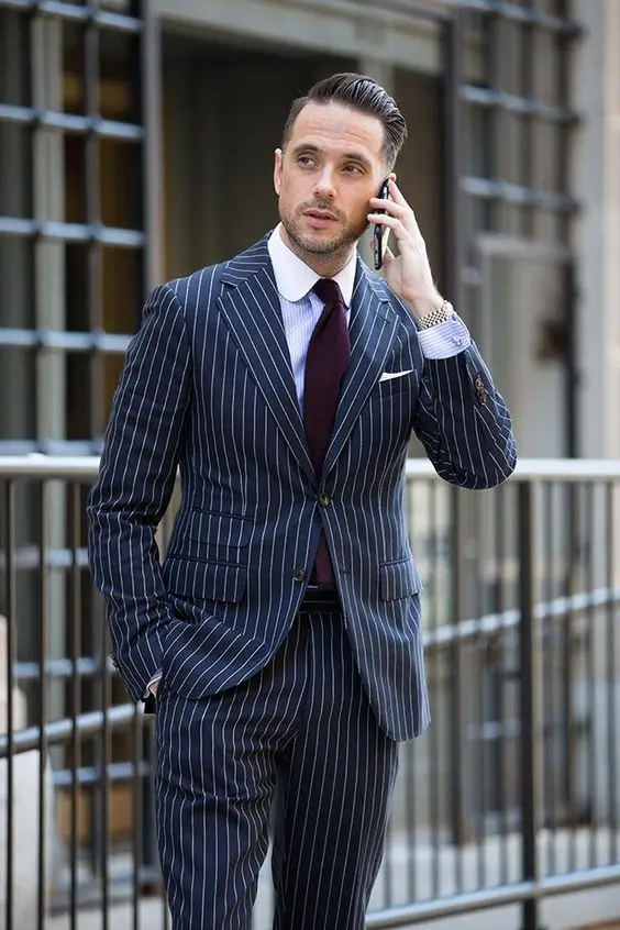 Tailored Navy Blue Stripes Suit Men Groom Wedding Suits Slim Fit 2 Piece Tuxedo Prom Custom Blazer Terno Masuclino Jacket+Pant
Tailored Navy Blue Stripes Suit Men Groom Wedding Suits Slim Fit 2 Piece Tuxedo Prom Custom Blazer Terno Masuclino Jacket+Pant
