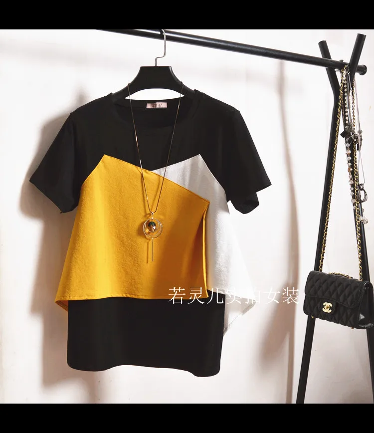 2021 Summer Korean Irregular Splicing Fake Two Short-sleeved T-shirt Loose Casual T-Shirt Patchwork Casual T-shirts
2021 Summer Korean Irregular Splicing Fake Two Short-sleeved T-shirt Loose Casual T-Shirt Patchwork Casual T-shirts