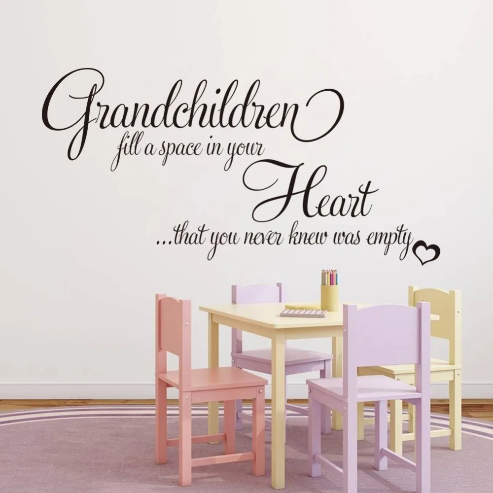& Grandchildren Fill your empty heart English Quotes Wall Stickers Decal Kids Room Bedroom Home Decor Vinyl 3D Wallpaper Posters
& Grandchildren Fill your empty heart English Quotes Wall Stickers Decal Kids Room Bedroom Home Decor Vinyl 3D Wallpaper Posters