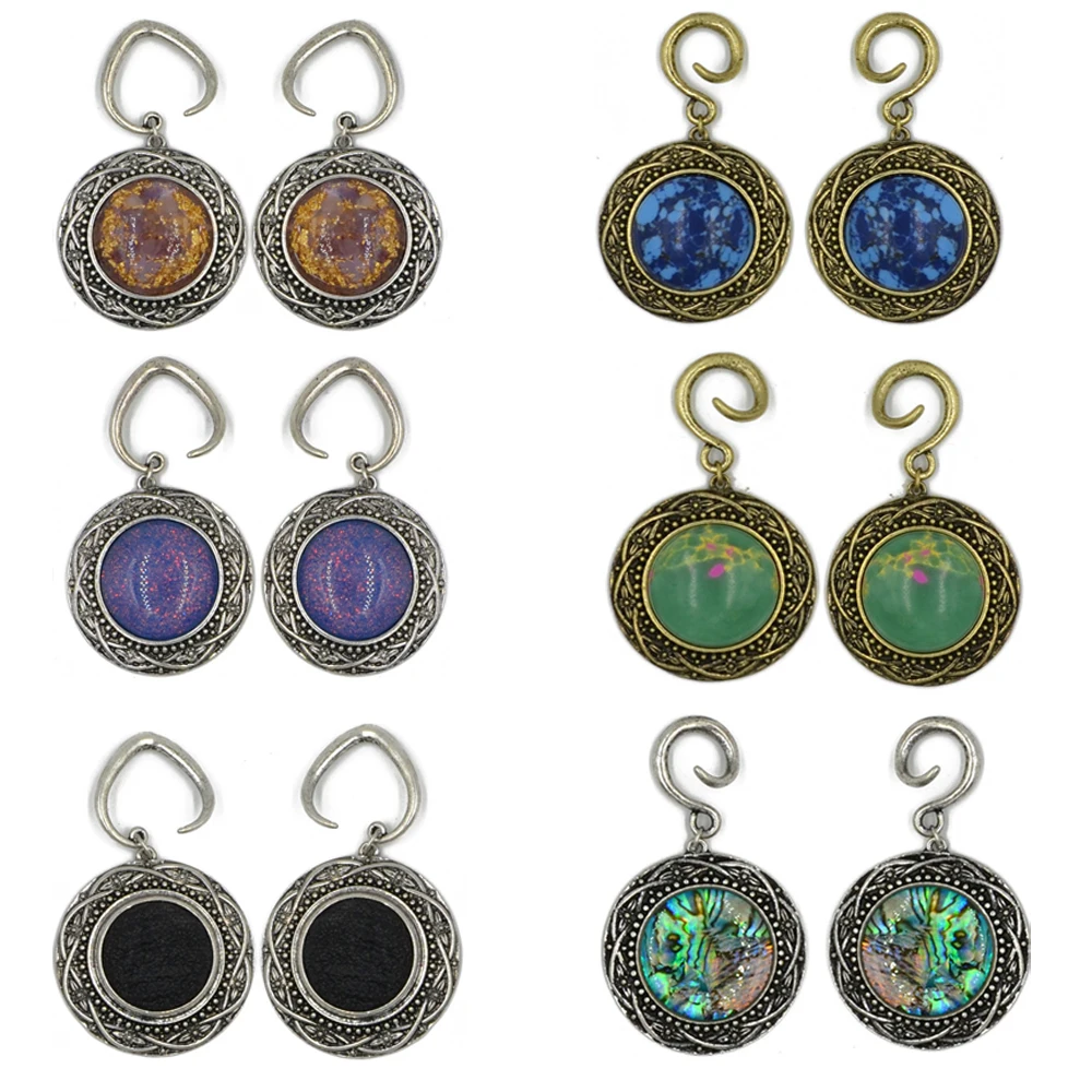 2Pcs New Desgin Solid Brass Medallion Ear Weights Plugs Synthetic Stone Dangling Ear Expander Earrings Gauge Piercing Jewerlry
2Pcs New Desgin Solid Brass Medallion Ear Weights Plugs Synthetic Stone Dangling Ear Expander Earrings Gauge Piercing Jewerlry