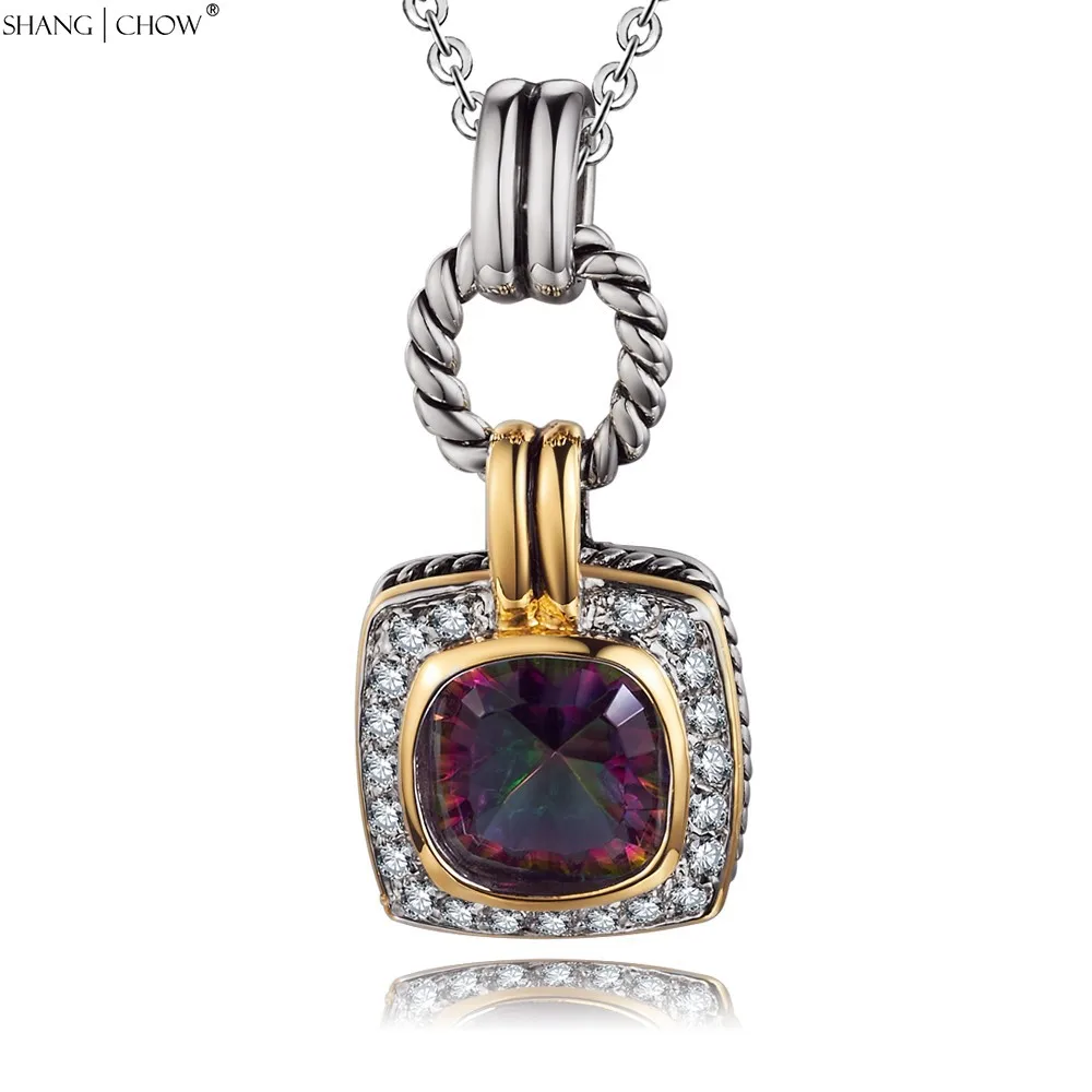 Vintage Jewelry Prong seting Square Rainbow Mystic stone 925 Sterling Silver Pendant for women evening party P0393
Vintage Jewelry Prong seting Square Rainbow Mystic stone 925 Sterling Silver Pendant for women evening party P0393