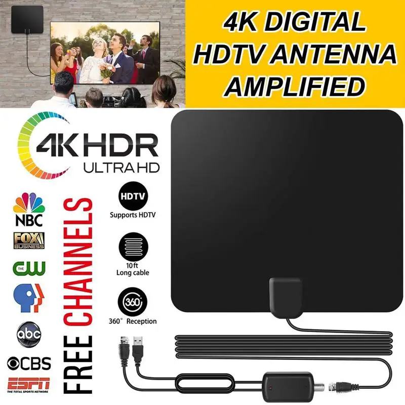 50 миль HD цифровая внутренняя усиленная ТВ антенна HB01 для DVB-T2 спутниковый