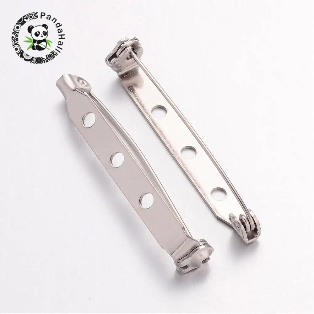 iron brooch findings, back bar pins, with three holes, Metal, 38x5mm, hole: 2mm, pin: 1mm
iron brooch findings, back bar pins, with three holes, Metal, 38x5mm, hole: 2mm, pin: 1mm