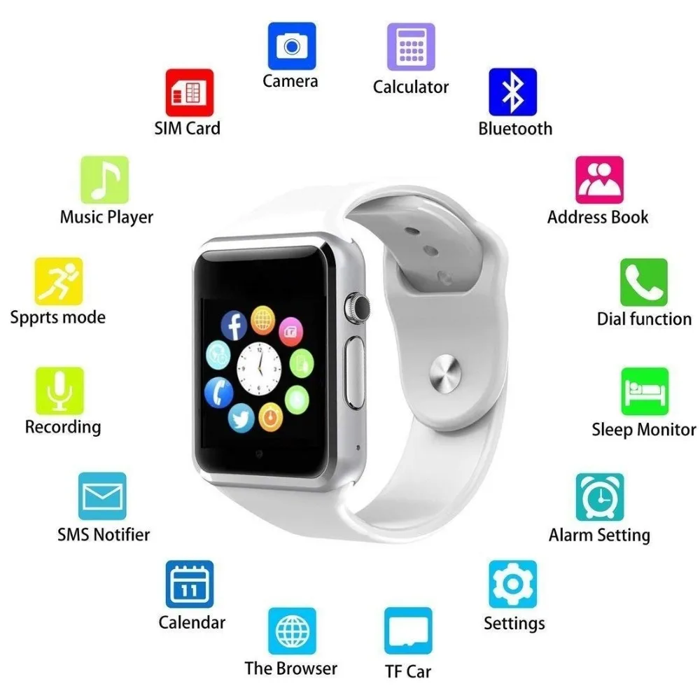 Bluetooth Смарт часы спортивные Шагомер с сим камерой фитнес трекер GSM reloj Мужские