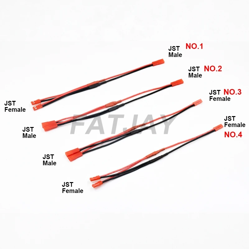 FATJAY 4 шт. JST параллельный удлинитель свинцовый кабель 10 см/20 см жгут 18AWG мягкий