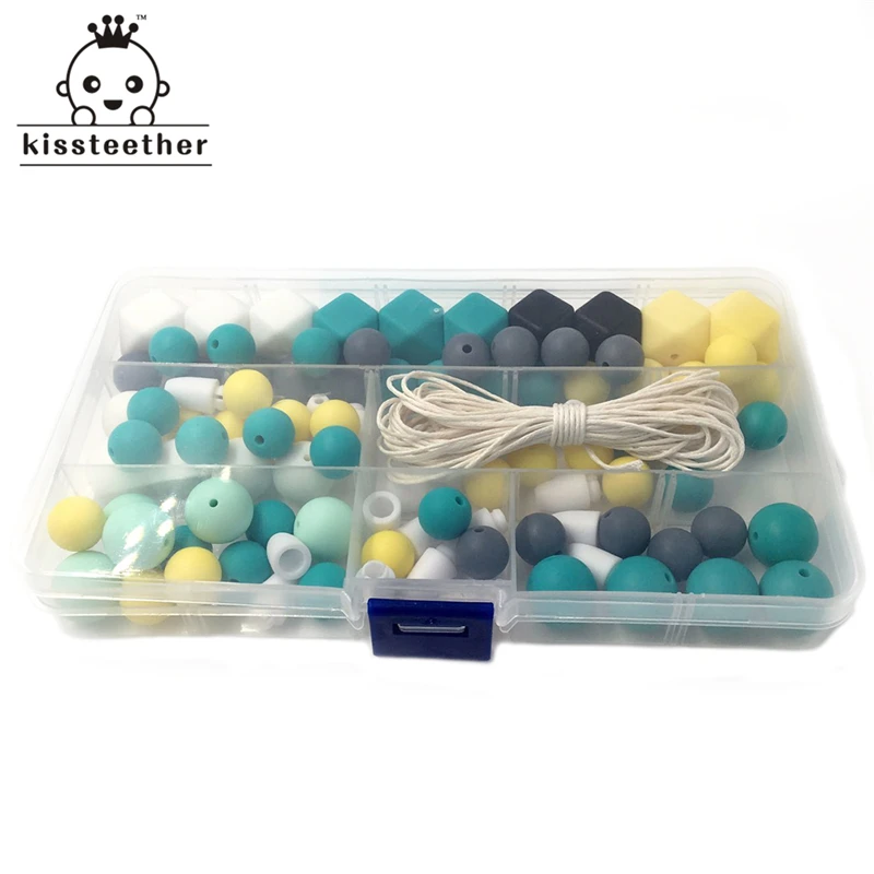 Baby Teether Toys Silicone Teething Kit Mix Color Geometric Hexagon Silicone Round Silicone Teething Beads DIY Nursing Necklace
Baby Teether Toys Silicone Teething Kit Mix Color Geometric Hexagon Silicone Round Silicone Teething Beads DIY Nursing Necklace