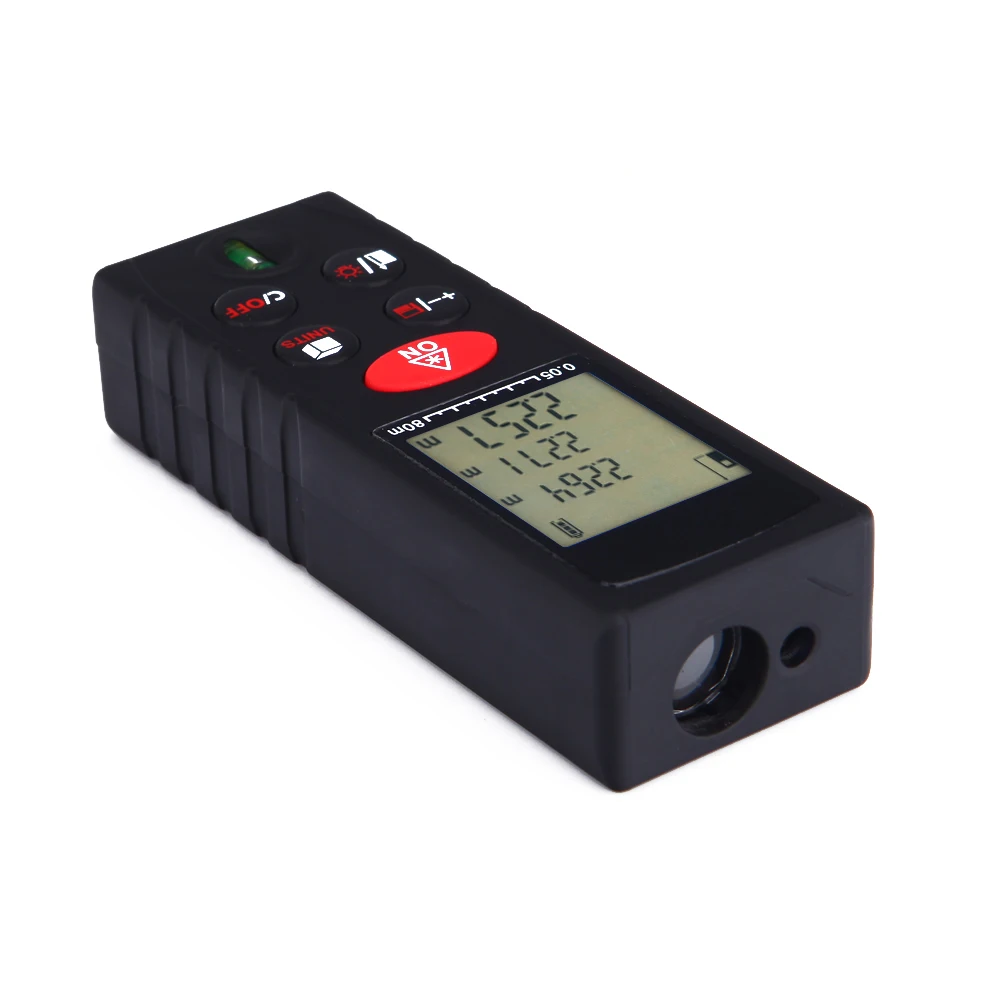 80m/262ft Mini Laser Digital Distance Meter Handheld Rangefinder Range Finder Area Volume Measurer Level Bubble
80m/262ft Mini Laser Digital Distance Meter Handheld Rangefinder Range Finder Area Volume Measurer Level Bubble