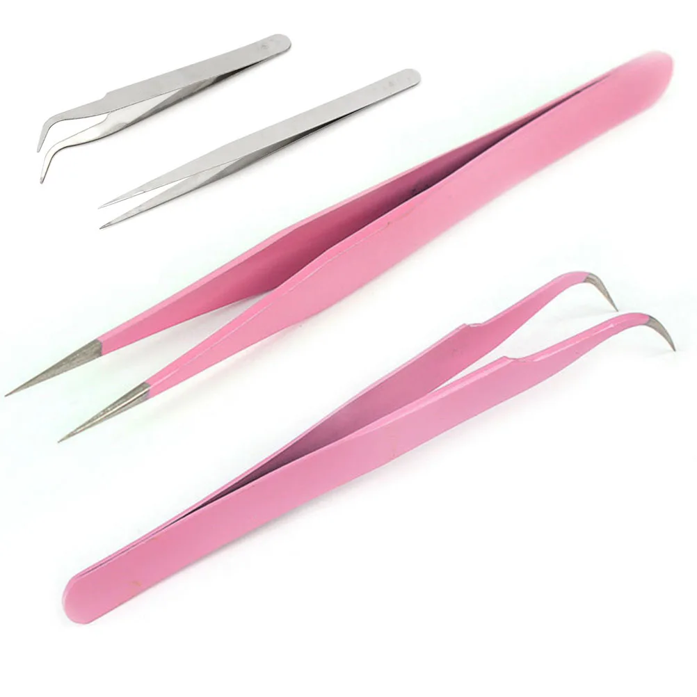 2PCS Straight & Curved Tweezers Pink Tweezers Repair UV Glue Tool For Jewelry Making Tools
2PCS Straight & Curved Tweezers Pink Tweezers Repair UV Glue Tool For Jewelry Making Tools