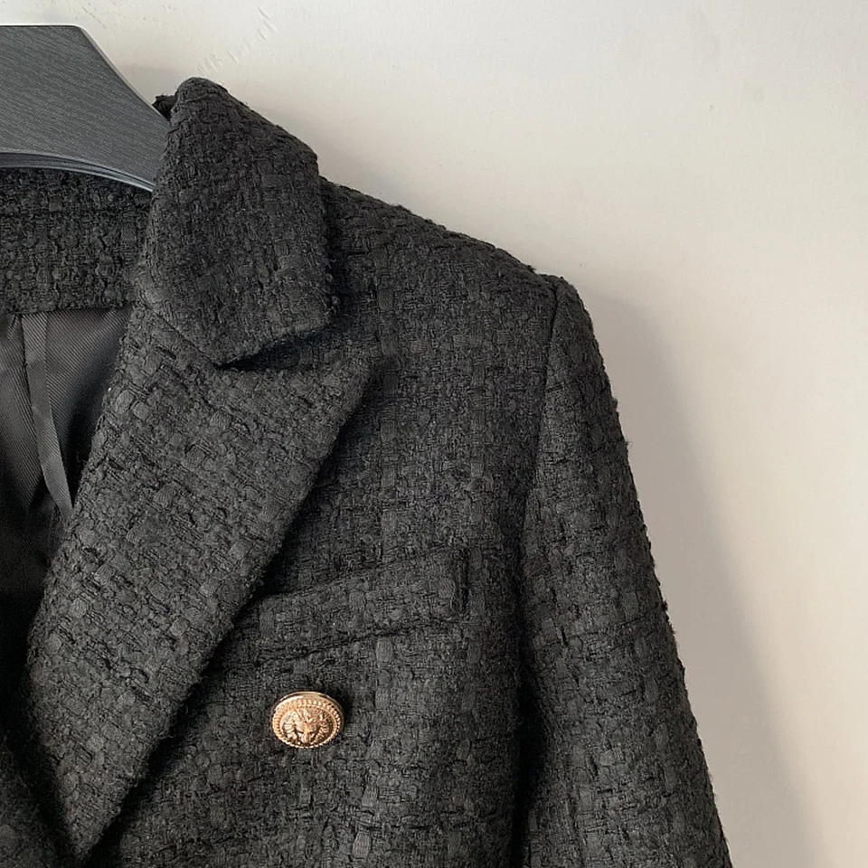 High Street Fashion Office Work Blazers Women 2019 New Celebrity Black Weaving Tweed Double Buttons Blazers Jacket Coat Female
High Street Fashion Office Work Blazers Women 2019 New Celebrity Black Weaving Tweed Double Buttons Blazers Jacket Coat Female