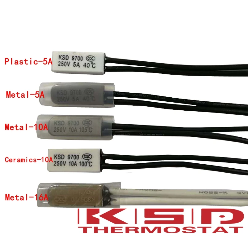 10PCS KSD9700 Thermostat 110C 5A/10A/16A 250V Temperature Thermal Control Switch normal close nc/no 155C/150C/145C/140C/135C
10PCS KSD9700 Thermostat 110C 5A/10A/16A 250V Temperature Thermal Control Switch normal close nc/no 155C/150C/145C/140C/135C
