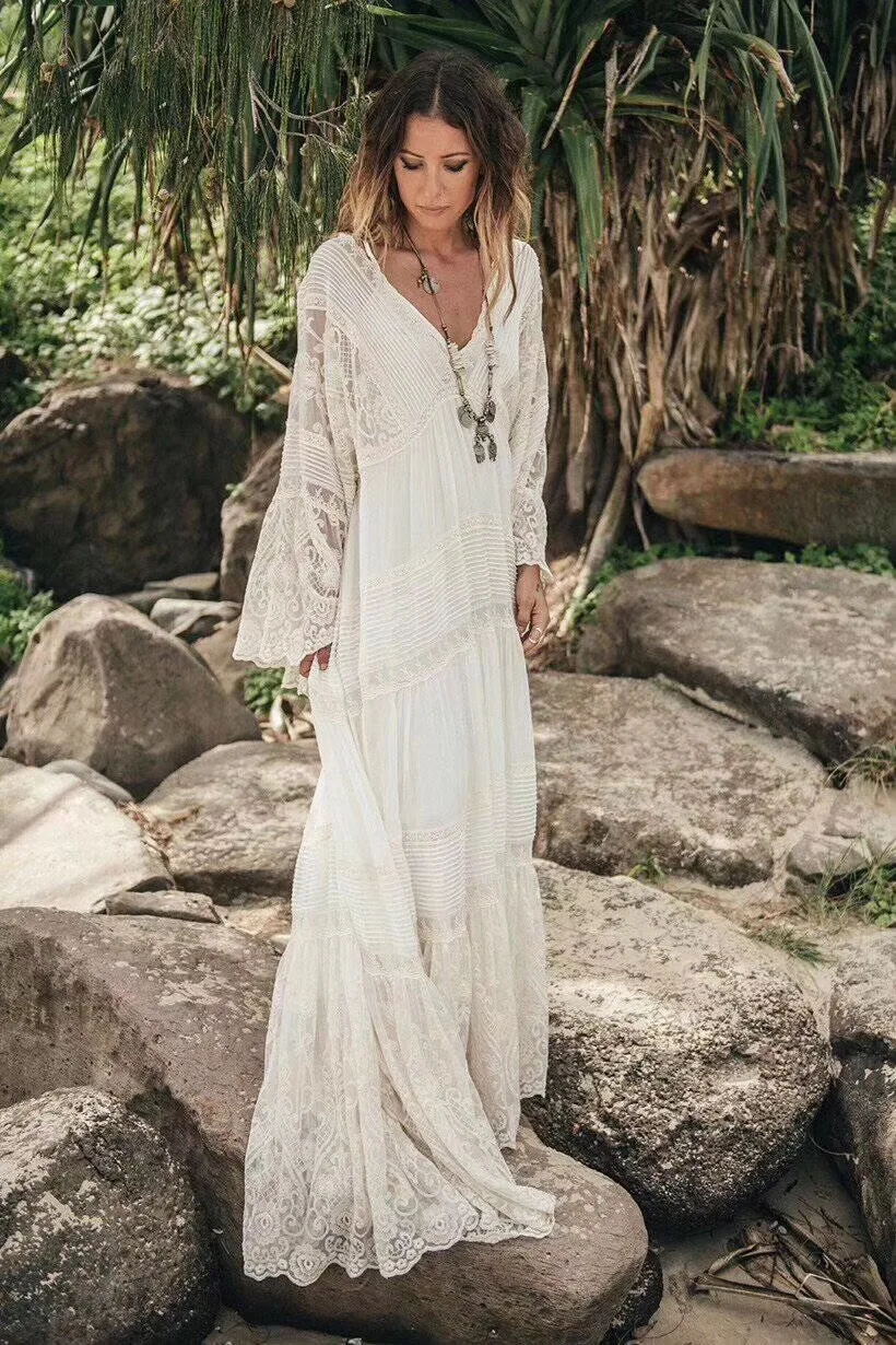 SE Runway Women's Long Beach Dress Summer Flax Hollow-Out Sleeve Elegant Chiffon Dresses Embroidery Lace Robe Femme Ete
SE Runway Women's Long Beach Dress Summer Flax Hollow-Out Sleeve Elegant Chiffon Dresses Embroidery Lace Robe Femme Ete