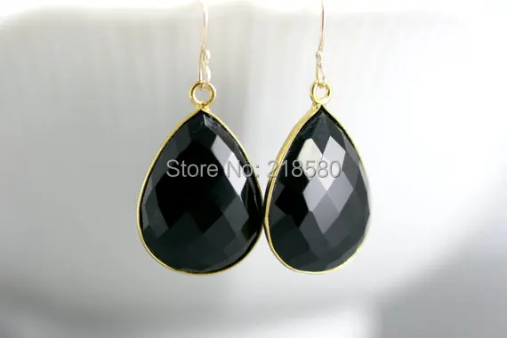 SER-031 Teardrop Crystal Earrings, Faceted Black Crystal Dangle Earrings, Gold Or Silver Bezel Earrings
SER-031 Teardrop Crystal Earrings, Faceted Black Crystal Dangle Earrings, Gold Or Silver Bezel Earrings