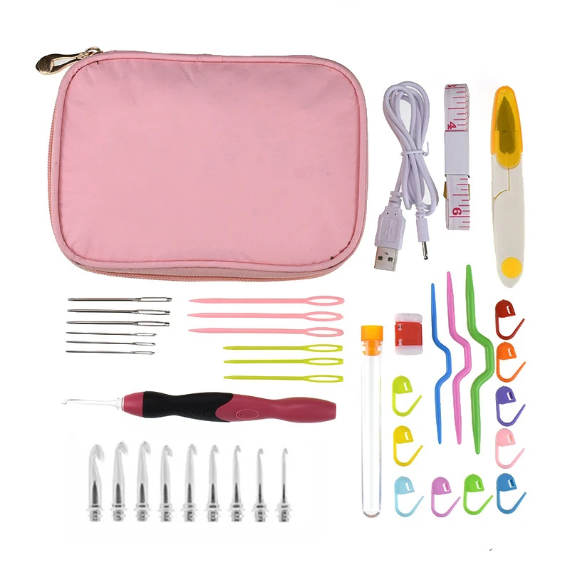 New LED Crochet Hooks Set 9 Interchangeable Heads Light Up Knitting Needles Hooks Set Sewing Accessories with Waterproof Bag
New LED Crochet Hooks Set 9 Interchangeable Heads Light Up Knitting Needles Hooks Set Sewing Accessories with Waterproof Bag