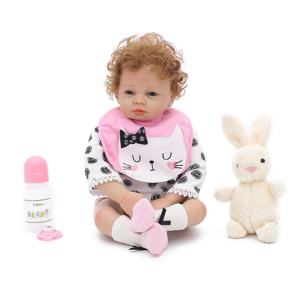 Fashion curly hair Alice girl doll reborn 49cm soft silicone newborn dolls blue eyes Children's favorite DIY bebe dolls model
Fashion curly hair Alice girl doll reborn 49cm soft silicone newborn dolls blue eyes Children's favorite DIY bebe dolls model