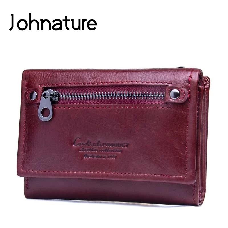 Johnature 2022 New Genuine Leather Casual Zipper & Hasp Short Women Standard Wallets Multi-card Position Tri-fold Female Purse
Johnature 2022 New Genuine Leather Casual Zipper & Hasp Short Women Standard Wallets Multi-card Position Tri-fold Female Purse