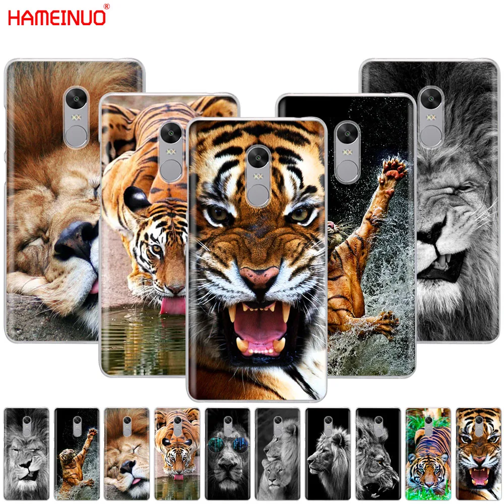 HAMEINUO чехол для телефона с изображением Льва и Тигра Xiaomi redmi 5 4 1 1s 2 3 3s pro PLUS note 4X 4A