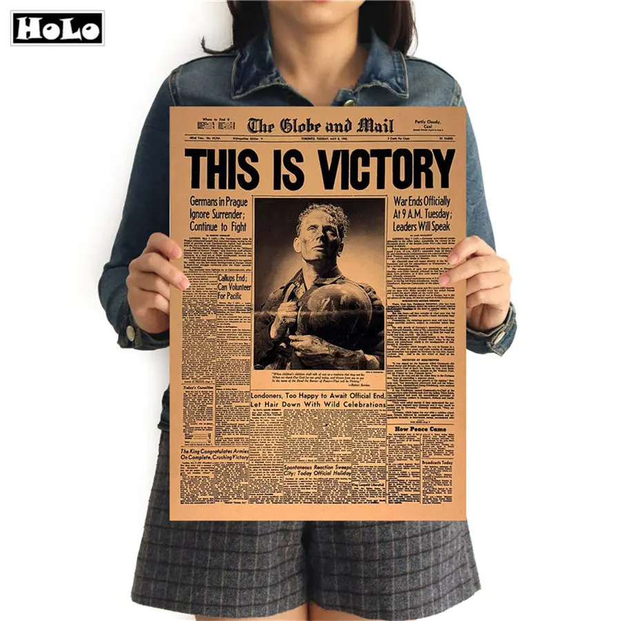 Это VICTORY Вторая мировая война винтажные постеры ретро из крафтовой бумаги кафе
