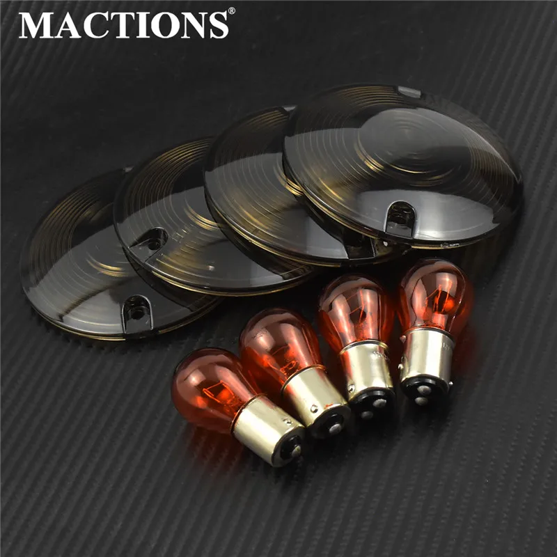 Smoke Turn Signal Lens Cover + 4 Bulbs 1156 1157 For Harley Touring Ultra Glide Road Glide Road King Heritage Softail
Smoke Turn Signal Lens Cover + 4 Bulbs 1156 1157 For Harley Touring Ultra Glide Road Glide Road King Heritage Softail