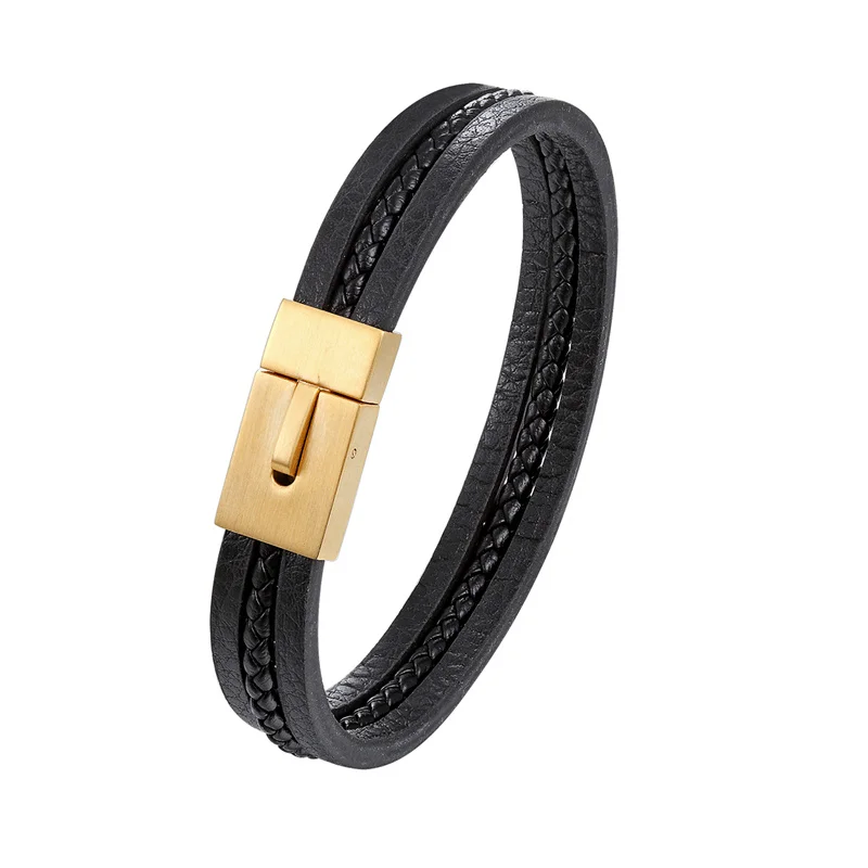 Женский многослойный браслет Pulseira, черный кожаный браслет из нержавеющей стали, 2019
Женский многослойный браслет Pulseira, черный кожаный браслет из нержавеющей стали, 2019
