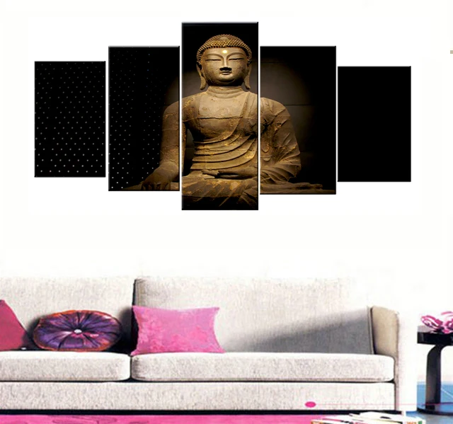 5 Pieces Buddha Canvas Wall Art Decorative pictures cuadros oil painting decorative Wall pictures for living room 
5 Pieces Buddha Canvas Wall Art Decorative pictures cuadros oil painting decorative Wall pictures for living room