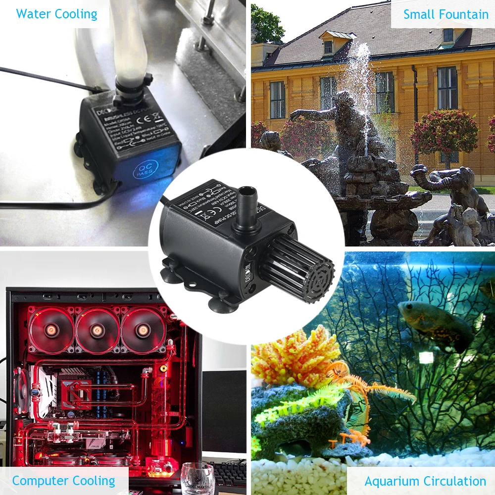 USB DC5V 2 4 W Ультра-тихий мини Бесщеточный Водяной насос Водонепроницаемый