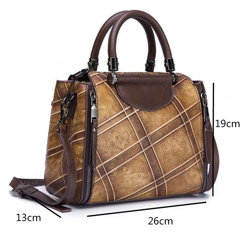 Johnature 2021 New Vintage Fashion Handmade Embossing Plaid Genuine Leather Women Handbag Cow Leather Shoulder&Crossbody Bags
Johnature 2021 New Vintage Fashion Handmade Embossing Plaid Genuine Leather Women Handbag Cow Leather Shoulder&Crossbody Bags