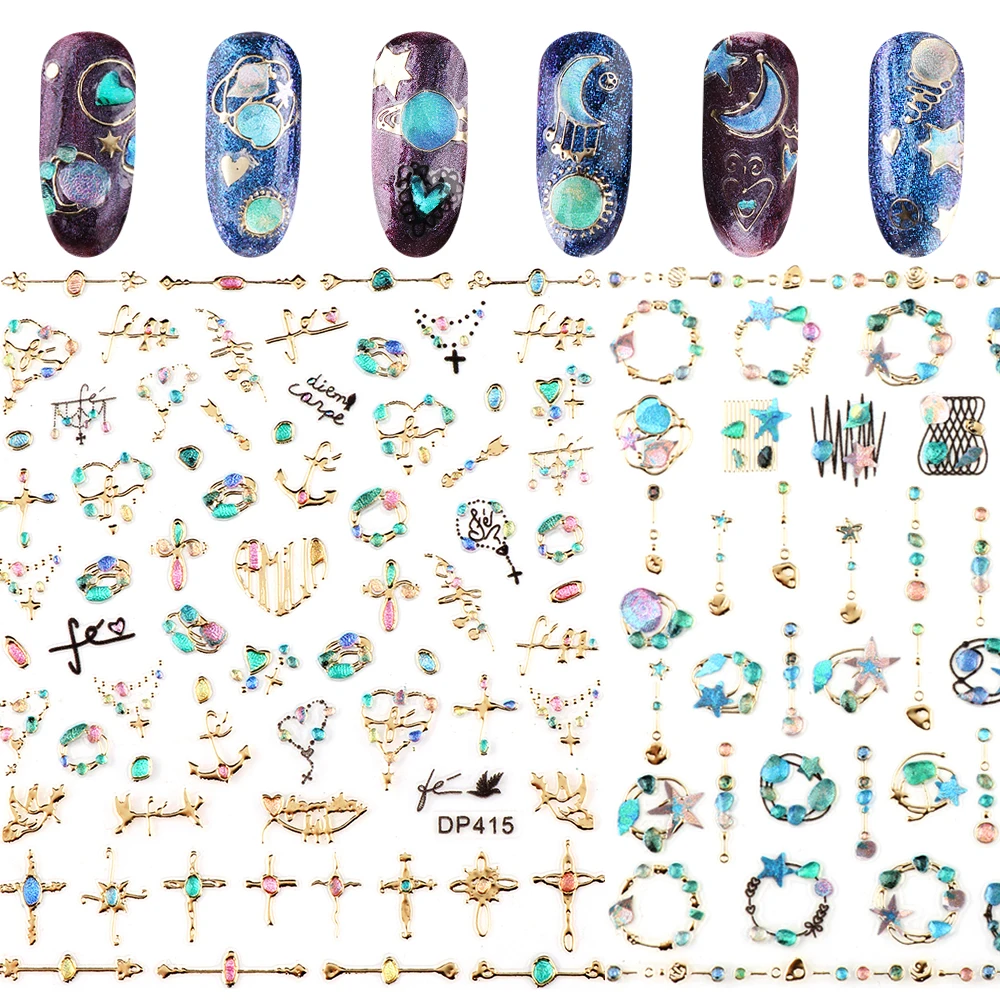 New Fashion DIY Manicure 3D Nail Sticker Galaxy Geometry Design Shiny Gold Sliders For Nail Decals Manicure Decor Adhesive Tips
New Fashion DIY Manicure 3D Nail Sticker Galaxy Geometry Design Shiny Gold Sliders For Nail Decals Manicure Decor Adhesive Tips