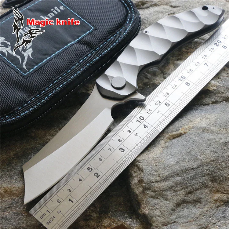 Magic 2018 OEM Chav Custom Large steel ball bearing Folding Knife D2 Titanium Camping Hunting Survival Knives Outdoor EDC Tools
Magic 2018 OEM Chav Custom Large steel ball bearing Folding Knife D2 Titanium Camping Hunting Survival Knives Outdoor EDC Tools
