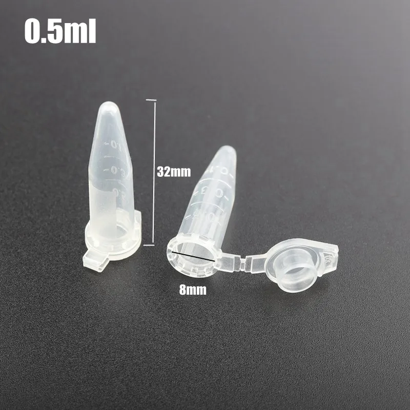 1000pcs 8*32mm 0.5ml Plastic Centrifuge Tube Test Tubing Vial Clear Plastic Container Home Garden Storage Bottles
1000pcs 8*32mm 0.5ml Plastic Centrifuge Tube Test Tubing Vial Clear Plastic Container Home Garden Storage Bottles