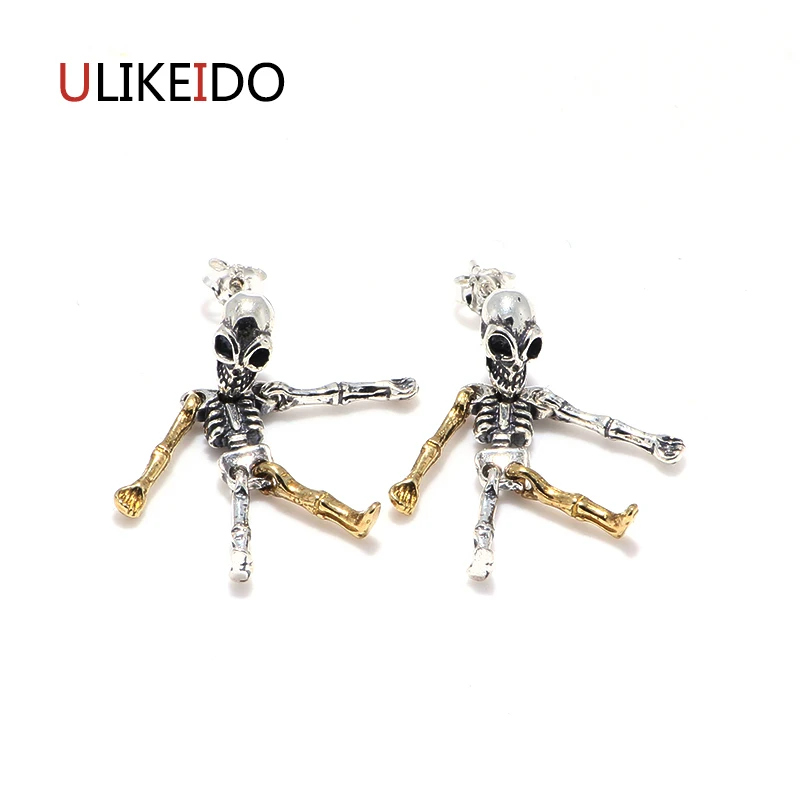 100% Pure 925 Sterling Silver Skull Stud Earring Fashion Punk Thai Silver Skeleton Jewelry For Men And Women Special Gift 302
100% Pure 925 Sterling Silver Skull Stud Earring Fashion Punk Thai Silver Skeleton Jewelry For Men And Women Special Gift 302