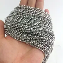 Lot 10 Meters 2.4mm Stainless Steel Sheet Long with Short Rice Beads Chain Jewelry Finding /Marking Chain Wholesale price