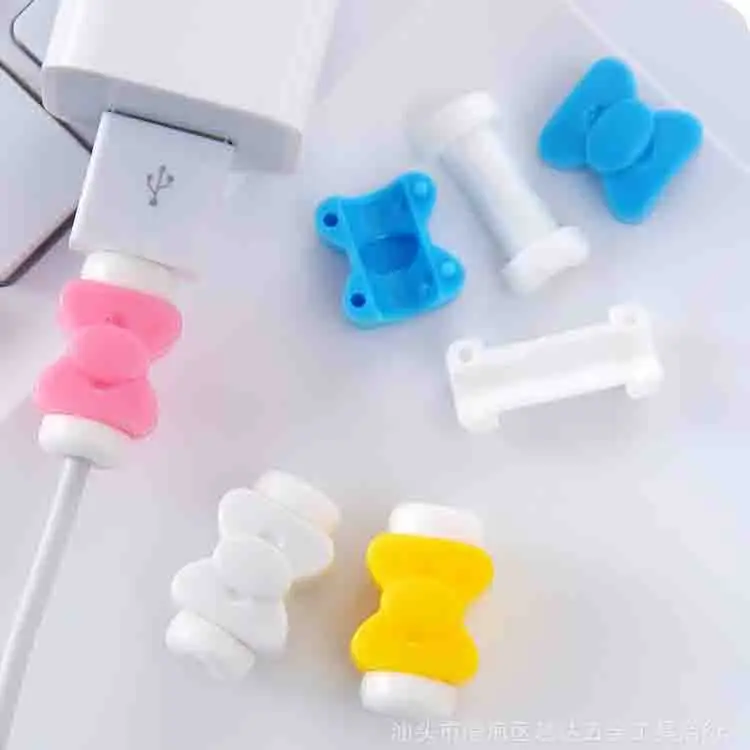 5 шт./лот Бант Стиль наушники защита кабеля красочные USB Дата-кабель заставка для