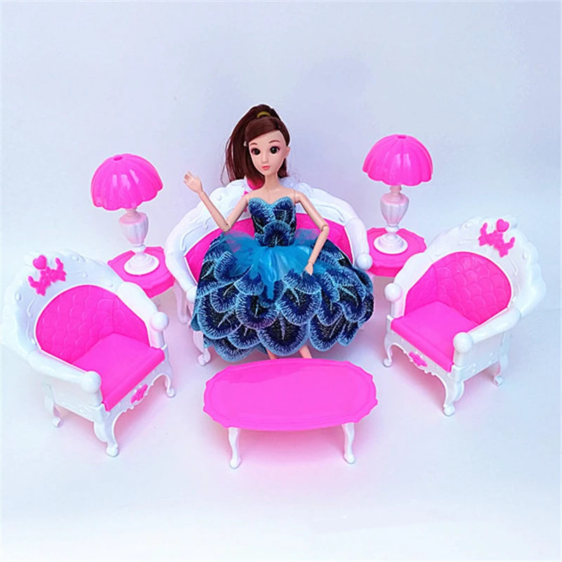 Le Baby Toy Villa House Accessories Sofa 6 Sets of Furniture Every Living Room European-style Big Toys | Игрушки и хобби