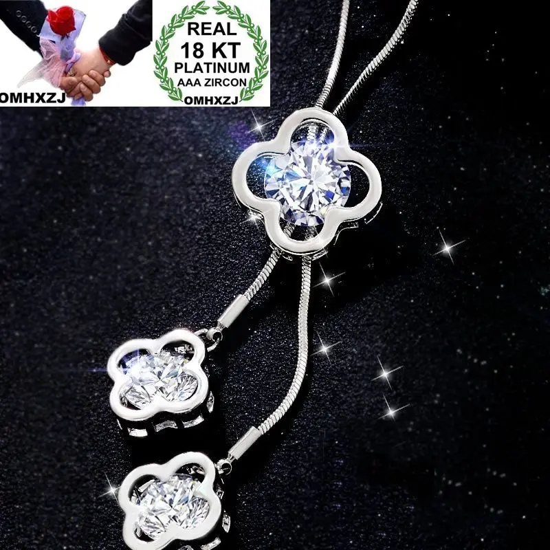 OMHXZJ Wholesale European Fashion Woman Girl Party Wedding Gift Flower Tassel AAA Zircon 18KT White Gold Pendant Necklace NA146
OMHXZJ Wholesale European Fashion Woman Girl Party Wedding Gift Flower Tassel AAA Zircon 18KT White Gold Pendant Necklace NA146