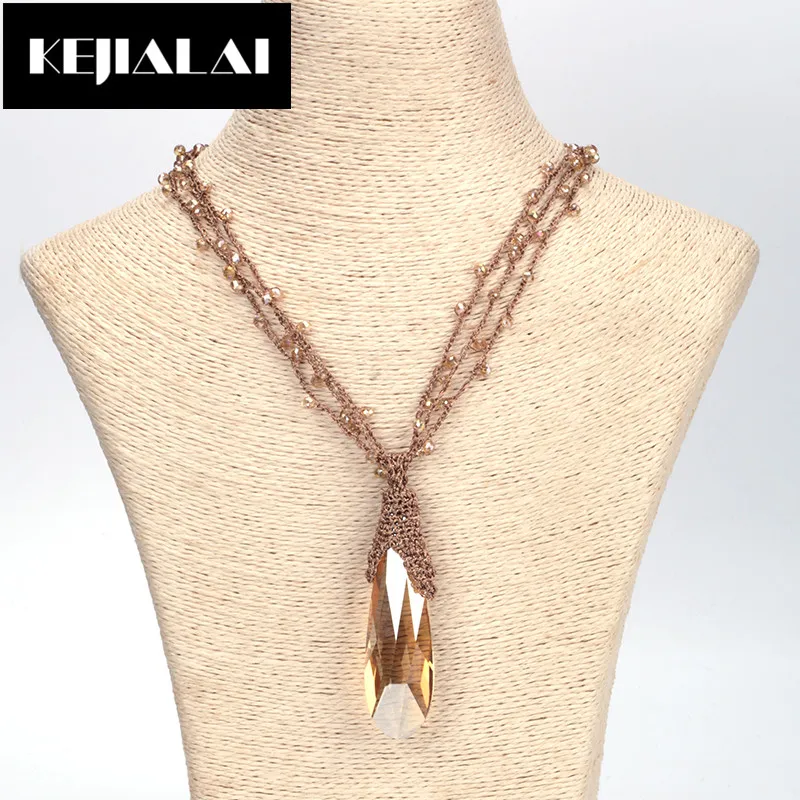 KEJIALAI Women Exaggerated Big Water Drop Pendant Necklace Crystal Glass Beads Fashion Winter Long Sweater Chain Party Jewelry
KEJIALAI Women Exaggerated Big Water Drop Pendant Necklace Crystal Glass Beads Fashion Winter Long Sweater Chain Party Jewelry