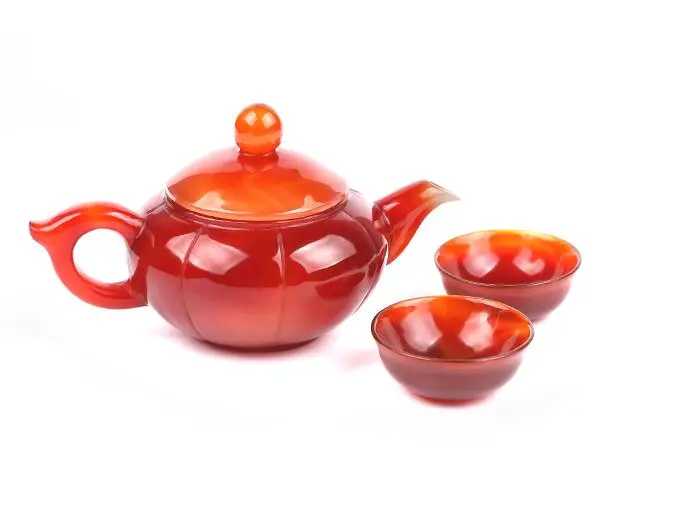 High quality red Chalcedony Agate Tea Sets Set natural jade marrow hand-carved tea set crafts gift Set free shipping
High quality red Chalcedony Agate Tea Sets Set natural jade marrow hand-carved tea set crafts gift Set free shipping