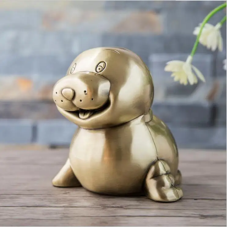 creative bronze Sea lion metal piggy banks money saving box money hidden safe coin bank kids cash box for money storage PB045
creative bronze Sea lion metal piggy banks money saving box money hidden safe coin bank kids cash box for money storage PB045