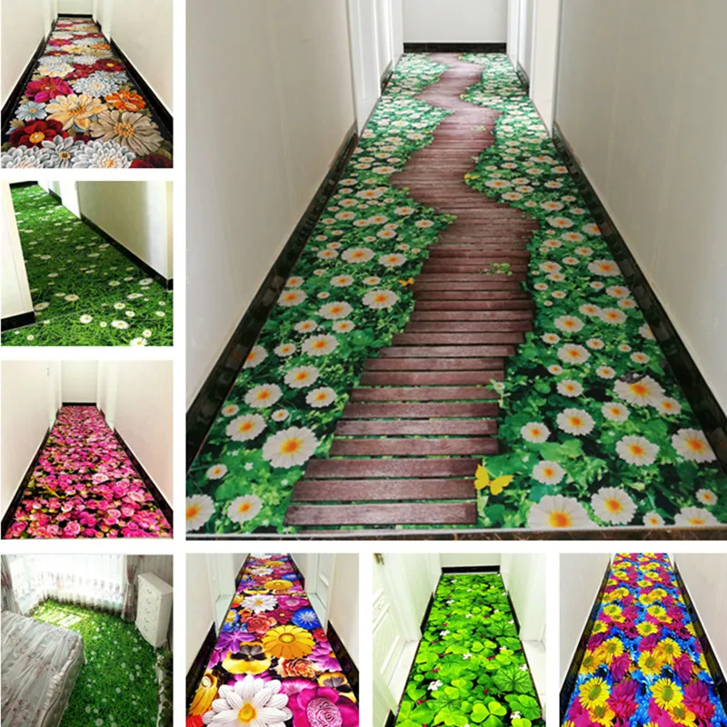 

3D creative door mat plant carpet printing Hallway Carpets Bedroom Living Room Tea Table Rugs Kitchen Bathroom Antiskid Mats