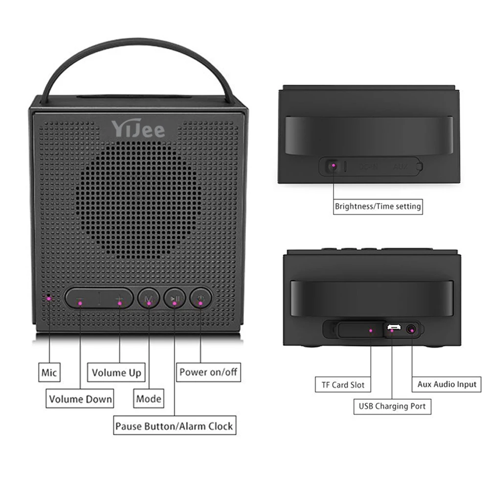Wireless Speaker Portable Bluetooth V4.2 IPX5 Waterproof Rich Bass Speakers with LED Screen Time Display Alarm Clock FM Radio
Wireless Speaker Portable Bluetooth V4.2 IPX5 Waterproof Rich Bass Speakers with LED Screen Time Display Alarm Clock FM Radio