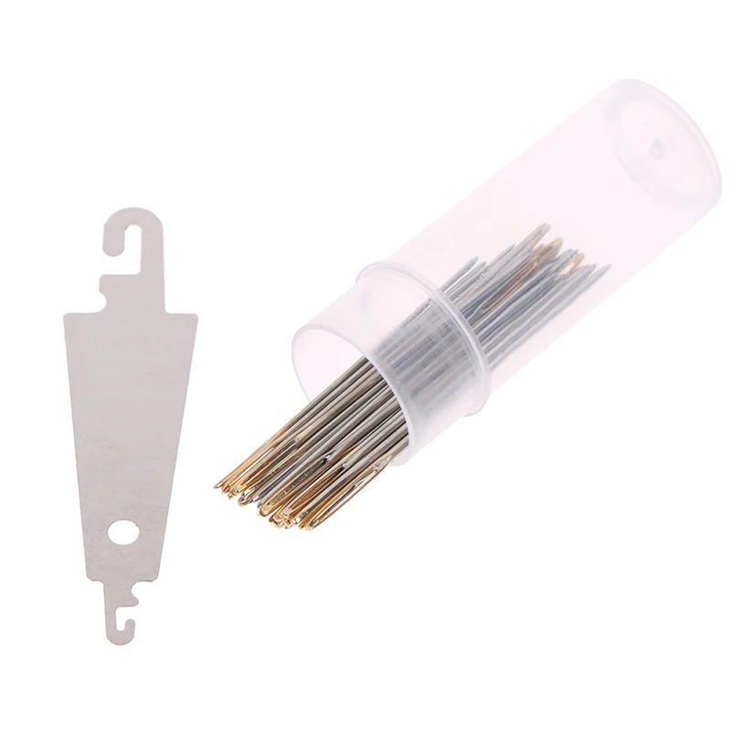 30pcs Hand Sewing Needles Gold Eye Embroidery Cross Stitch Needles With Threader
30pcs Hand Sewing Needles Gold Eye Embroidery Cross Stitch Needles With Threader